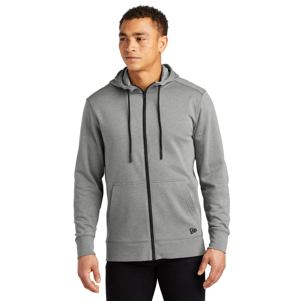 New Era® Tri-Blend Fleece Full-Zip Hoodie - Shadow Grey Heather
