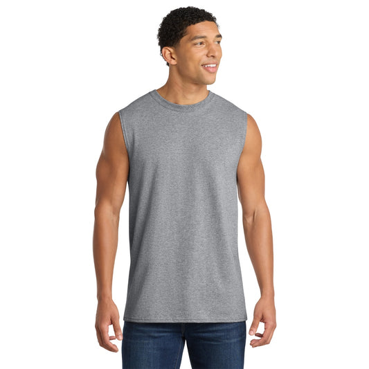Port & Co™ Core Cotton Sleeveless Tee - Athletic Heather