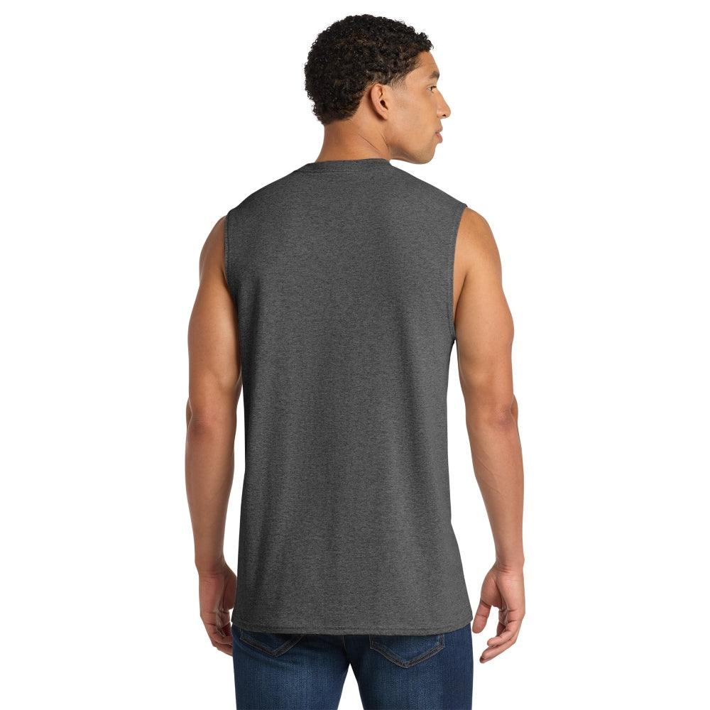 Port & Co™ Core Cotton Sleeveless Tee - Dark Grey Heather