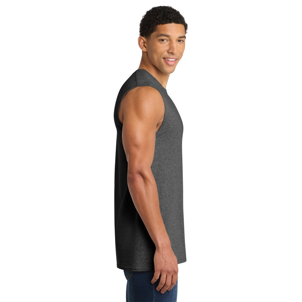 Port & Co™ Core Cotton Sleeveless Tee - Dark Grey Heather