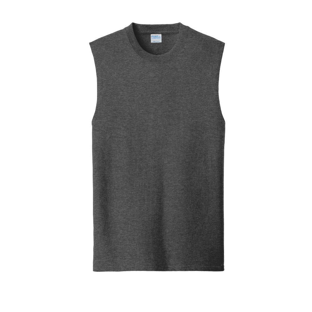 Port & Co™ Core Cotton Sleeveless Tee - Dark Grey Heather