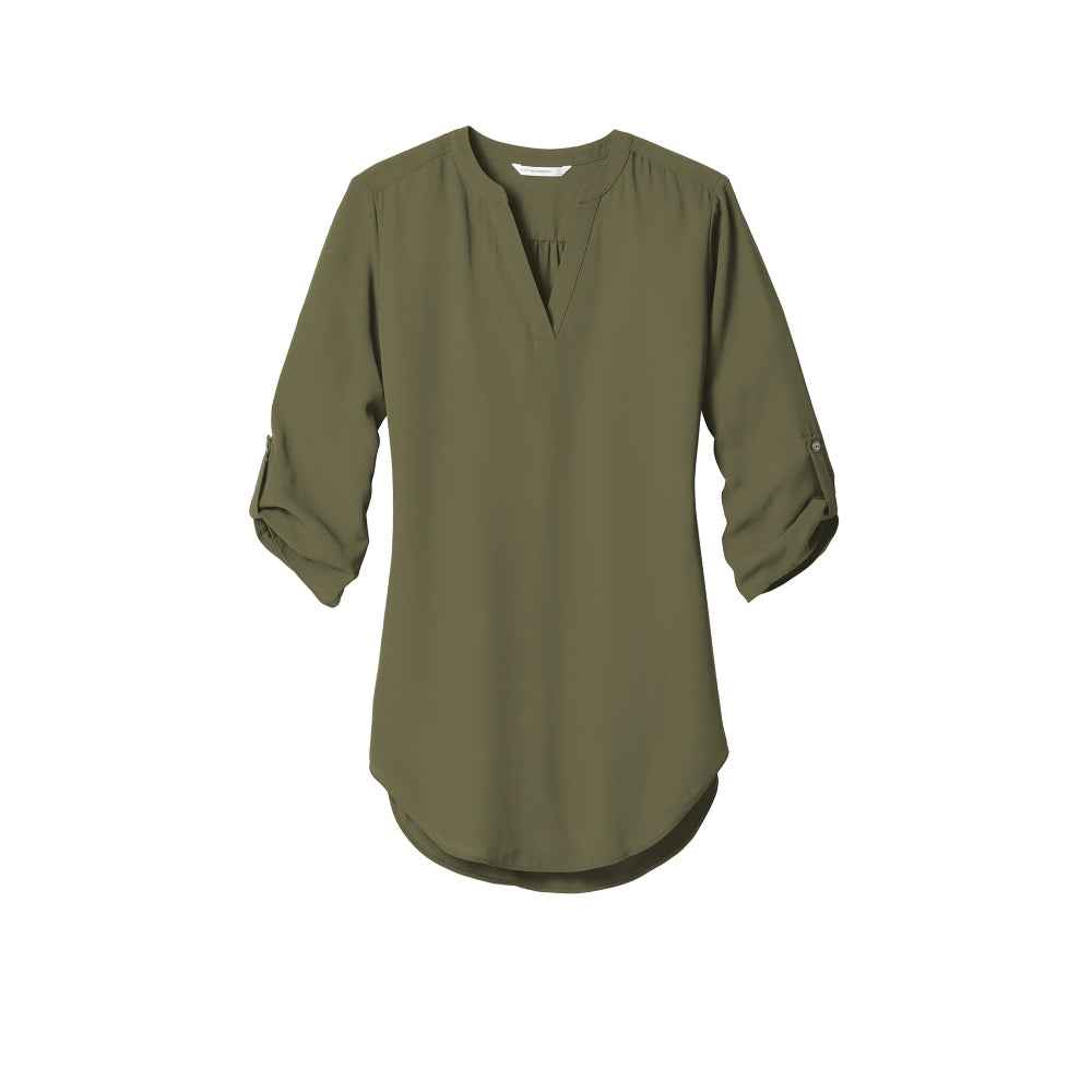 Port Authority® Women's 3/4-Sleeve Tunic Blouse - Deep Olive