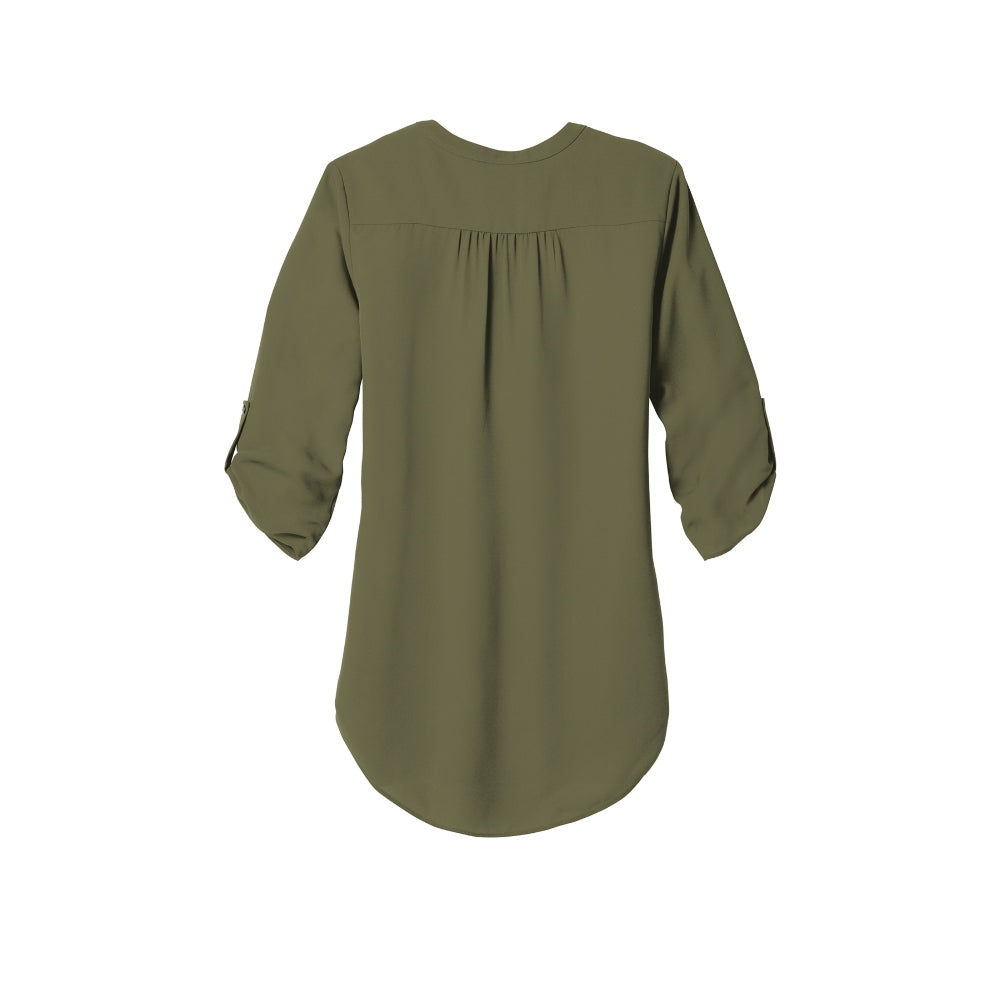 Port Authority® Women's 3/4-Sleeve Tunic Blouse - Deep Olive