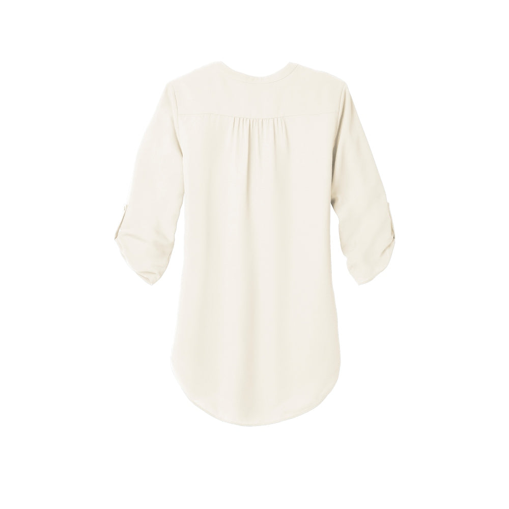 Port Authority® Women's 3/4-Sleeve Tunic Blouse - Ivory Chiffon