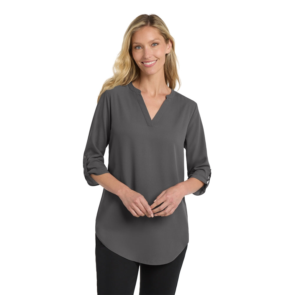 Port Authority® Women's 3/4-Sleeve Tunic Blouse - Sterling Grey
