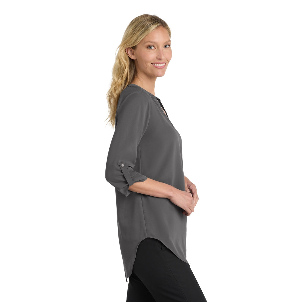 Port Authority® Women's 3/4-Sleeve Tunic Blouse - Sterling Grey