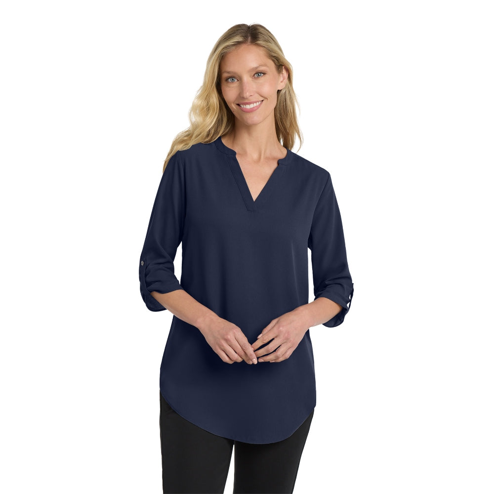 Port Authority® Women's 3/4-Sleeve Tunic Blouse - True Navy