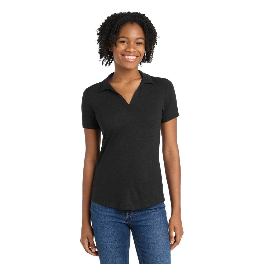 Sport-Tek® Women's PosiCharge® Tri-Blend Wicking Polo - Black Triad Solid