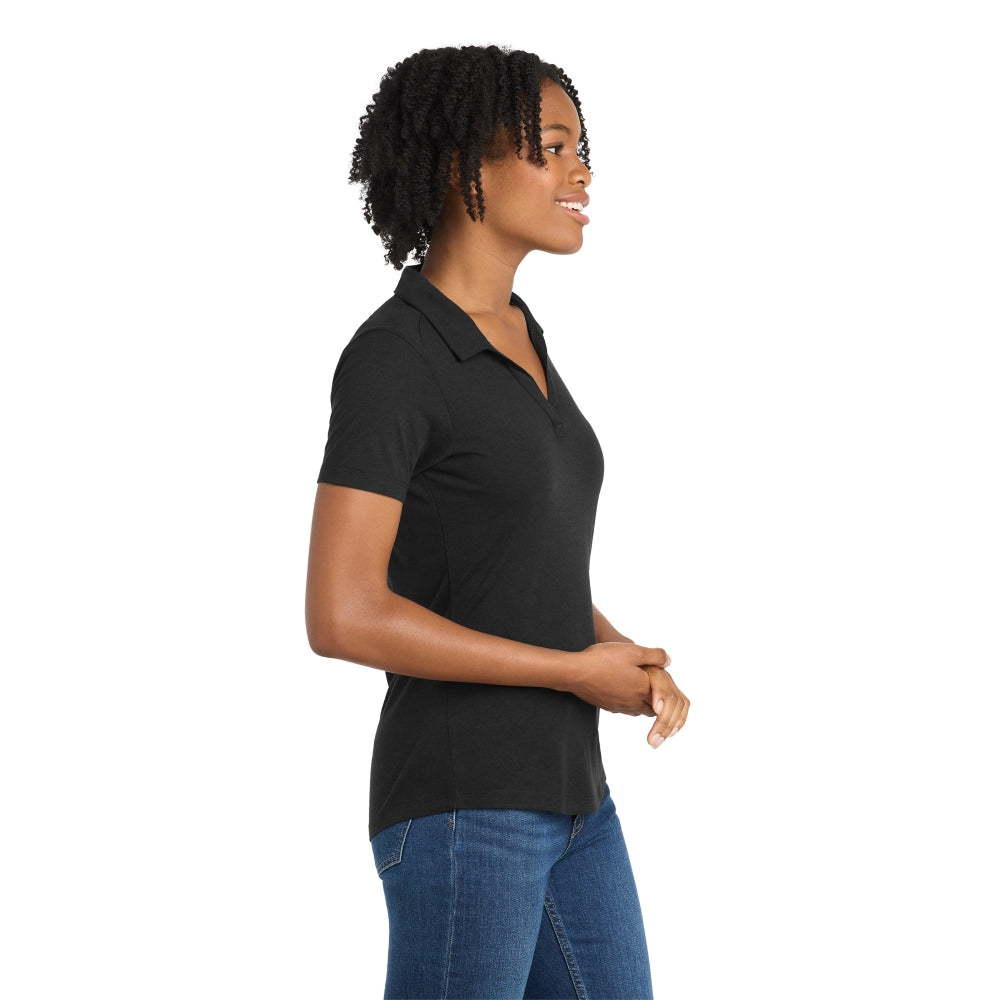 Sport-Tek® Women's PosiCharge® Tri-Blend Wicking Polo - Black Triad Solid