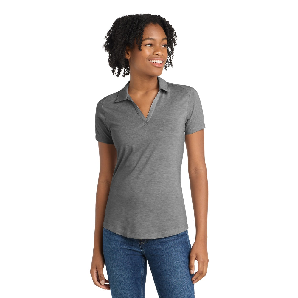 Sport-Tek® Women's PosiCharge® Tri-Blend Wicking Polo - Dark Grey Heather