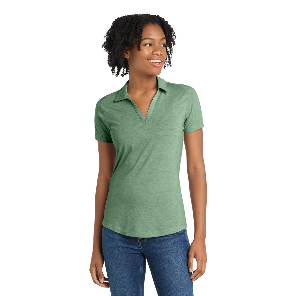 Sport-Tek® Women's PosiCharge® Tri-Blend Wicking Polo - Forest Green Heather