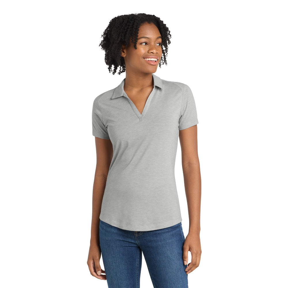 Sport-Tek® Women's PosiCharge® Tri-Blend Wicking Polo - Light Grey Heather