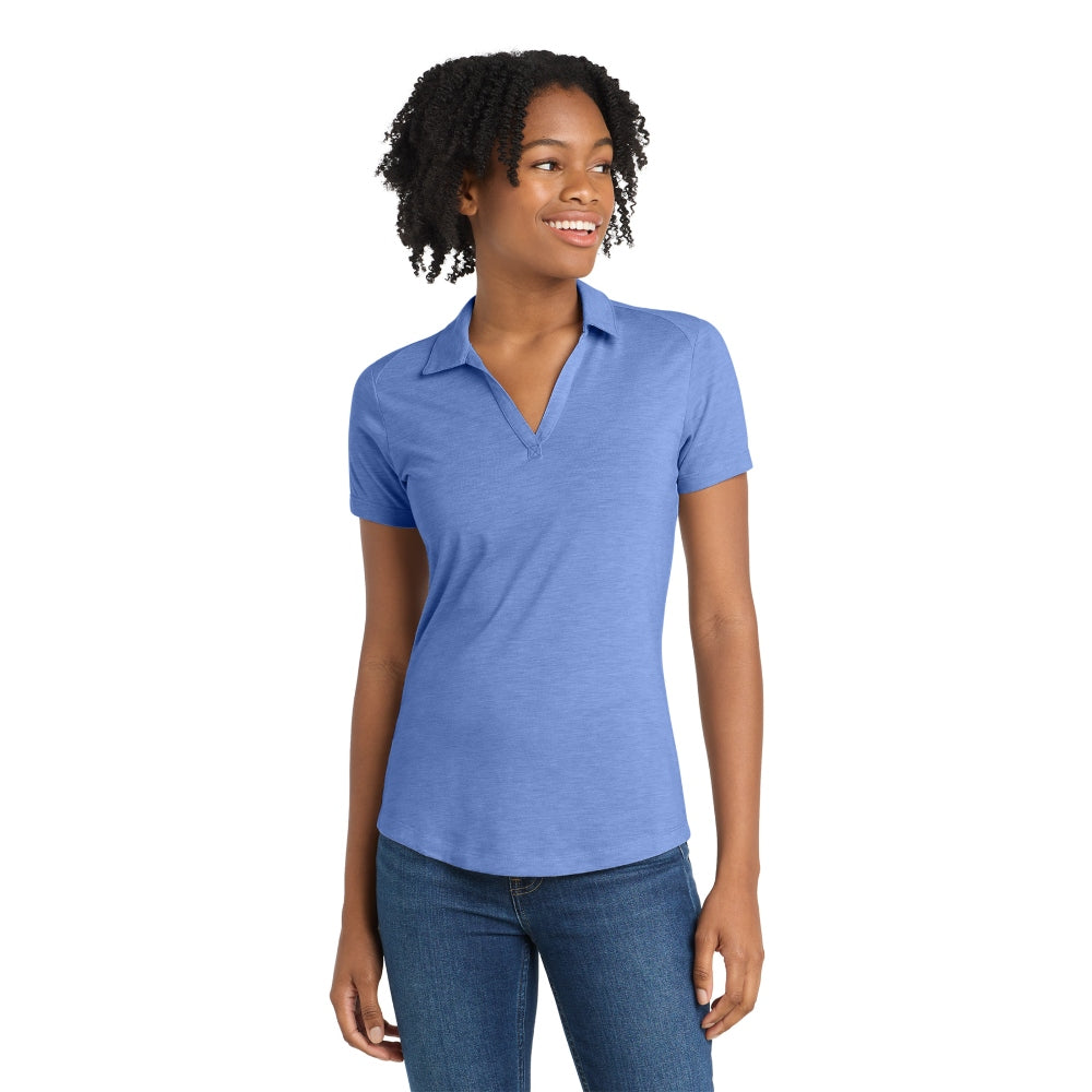 Sport-Tek® Women's PosiCharge® Tri-Blend Wicking Polo - True Royal Heather