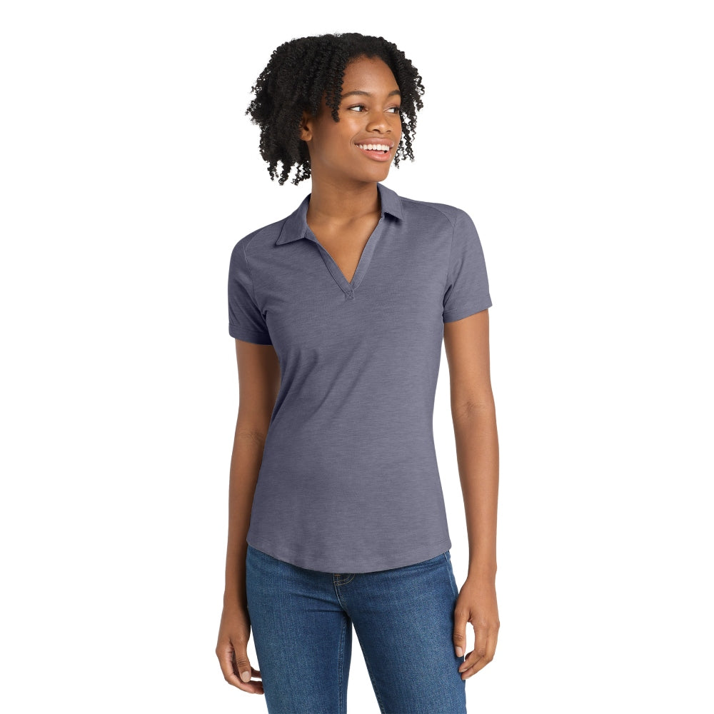 Sport-Tek® Women's PosiCharge® Tri-Blend Wicking Polo - True Navy Heather