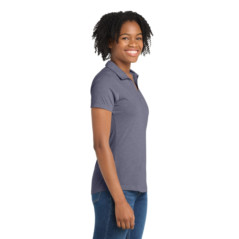 Sport-Tek® Women's PosiCharge® Tri-Blend Wicking Polo - True Navy Heather