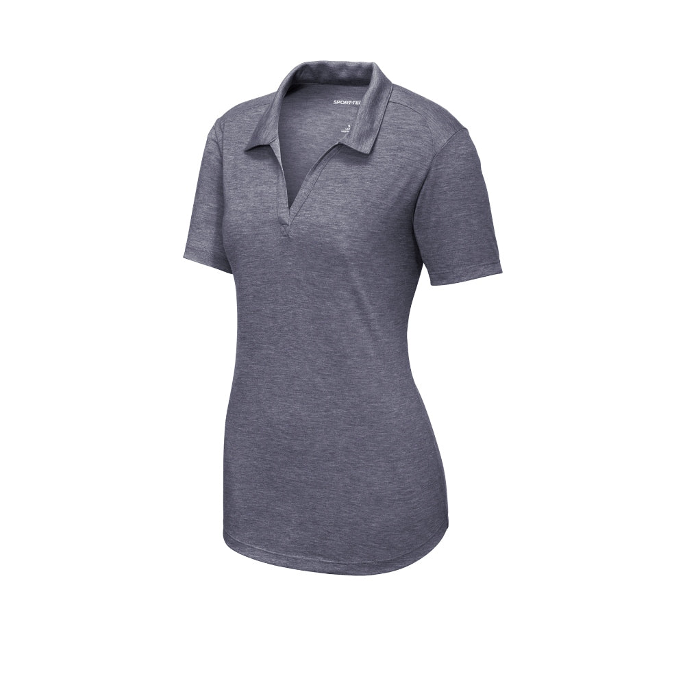 Sport-Tek® Women's PosiCharge® Tri-Blend Wicking Polo - True Navy Heather