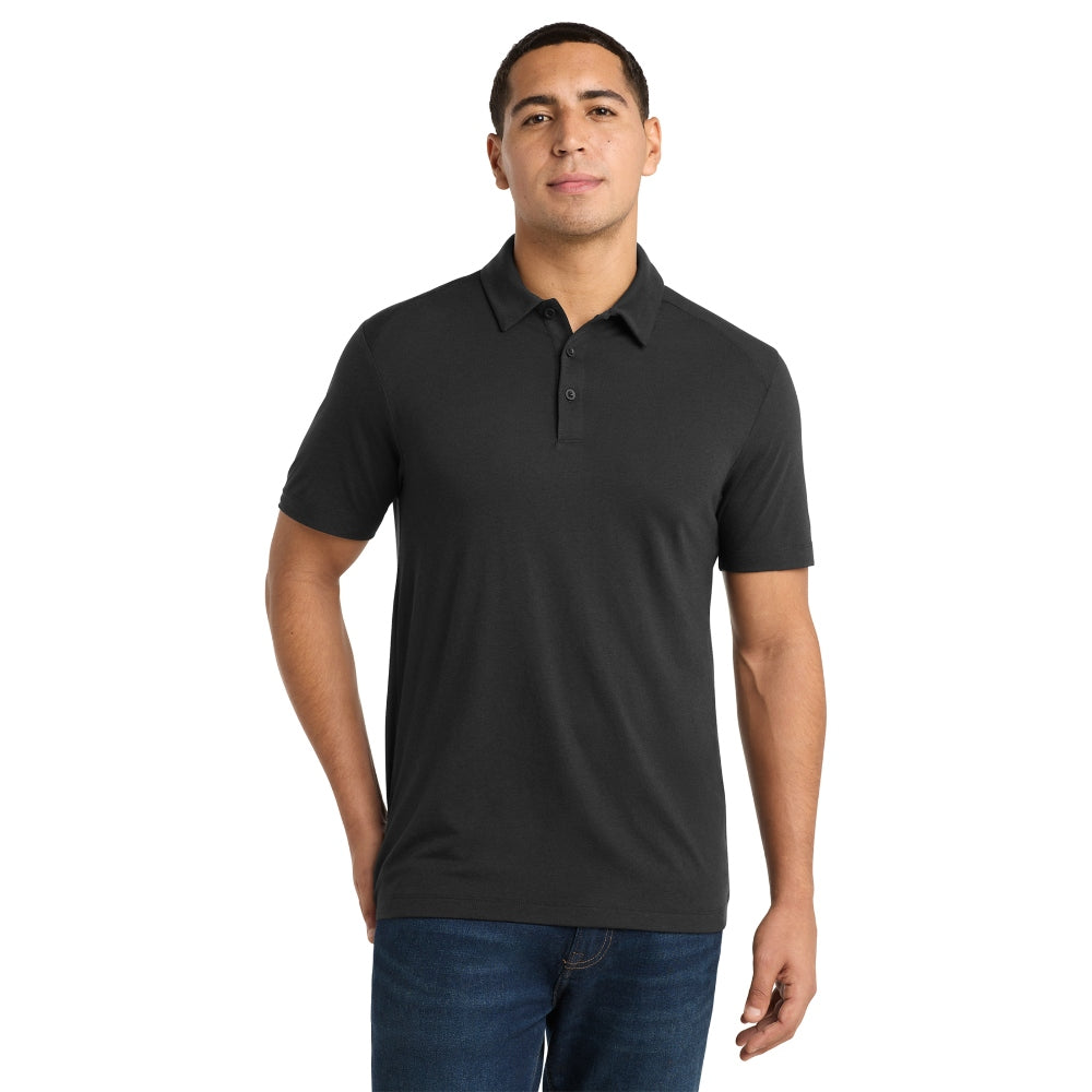 Sport-Tek® PosiCharge® Tri-Blend Wicking Polo - Black Triad Solid