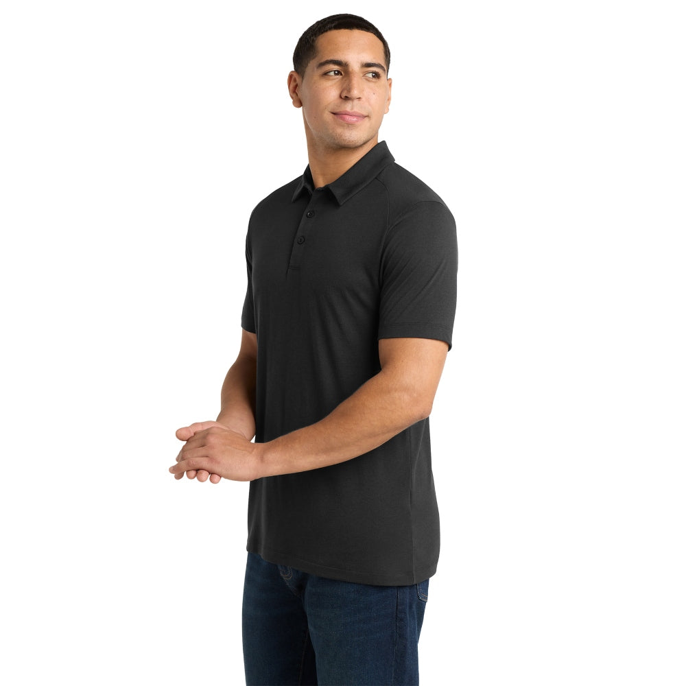 Sport-Tek® PosiCharge® Tri-Blend Wicking Polo - Black Triad Solid