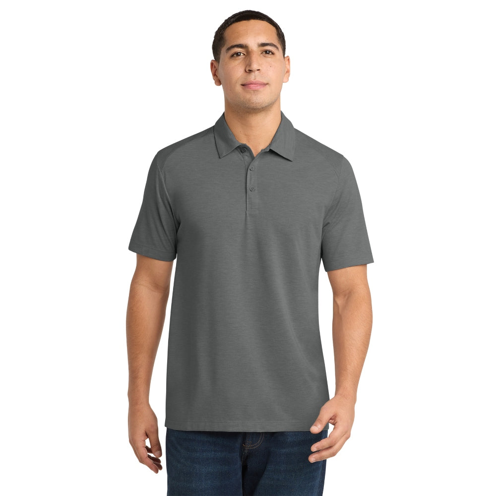 Sport-Tek® PosiCharge® Tri-Blend Wicking Polo - Dark Grey Heather
