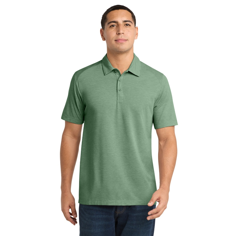 Sport-Tek® PosiCharge® Tri-Blend Wicking Polo - Forest Green Heather