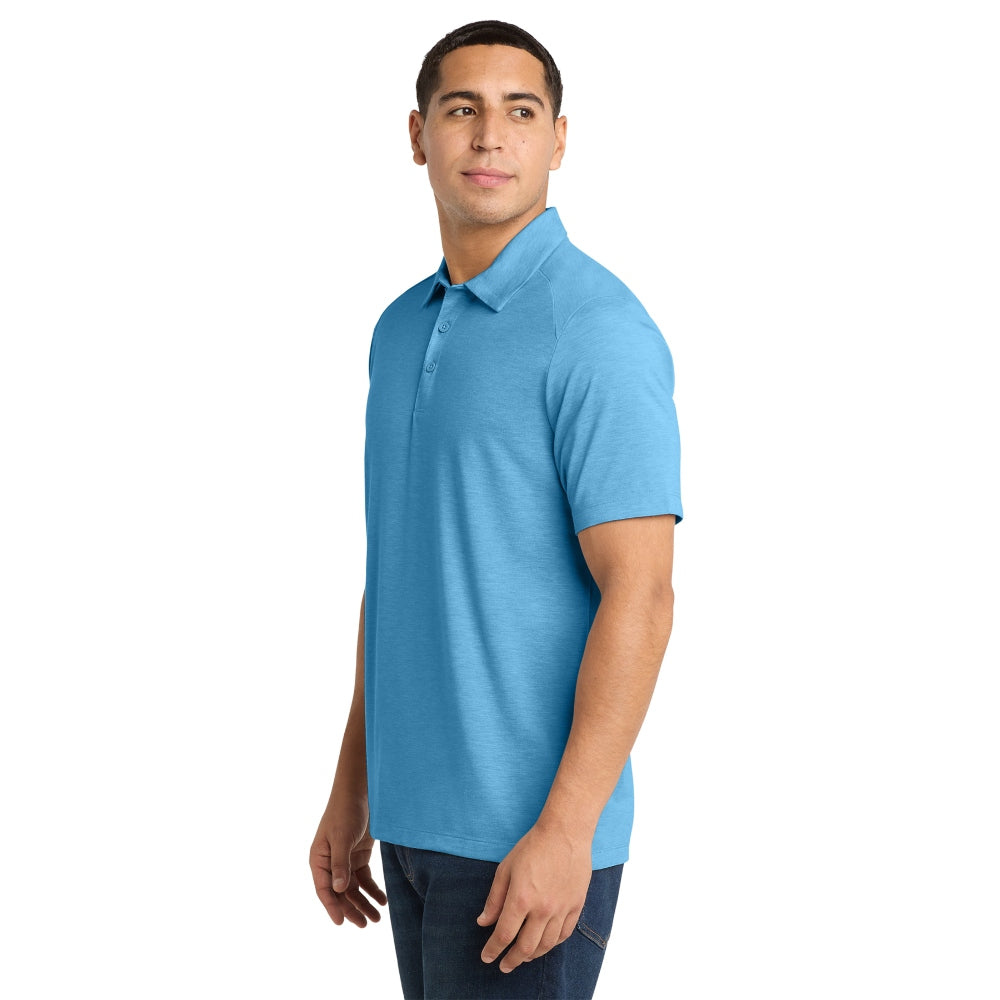 Sport-Tek® PosiCharge® Tri-Blend Wicking Polo - Pond Blue Heather