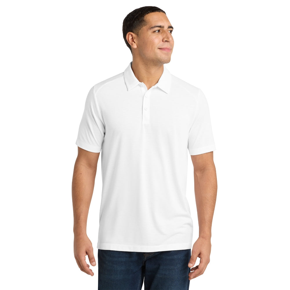 Sport-Tek® PosiCharge® Tri-Blend Wicking Polo - White Triad Solid