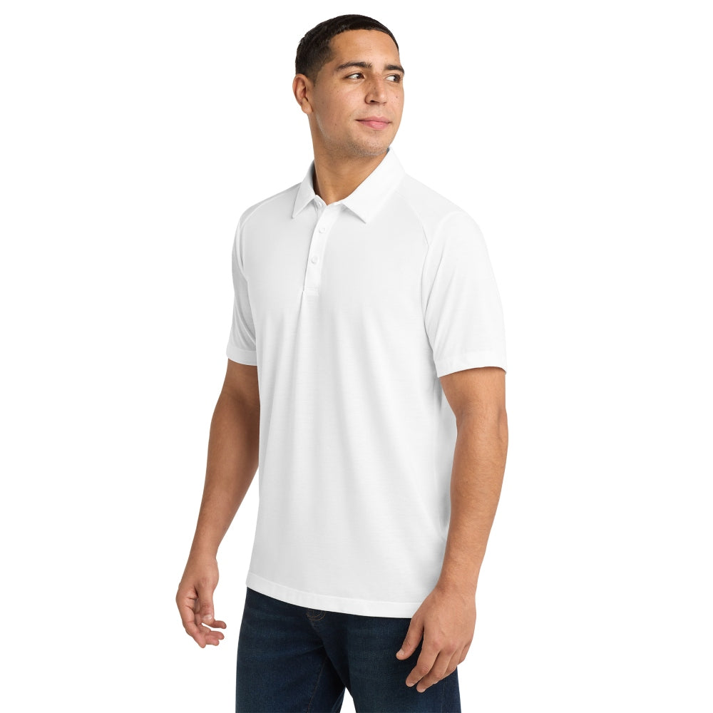 Sport-Tek® PosiCharge® Tri-Blend Wicking Polo - White Triad Solid