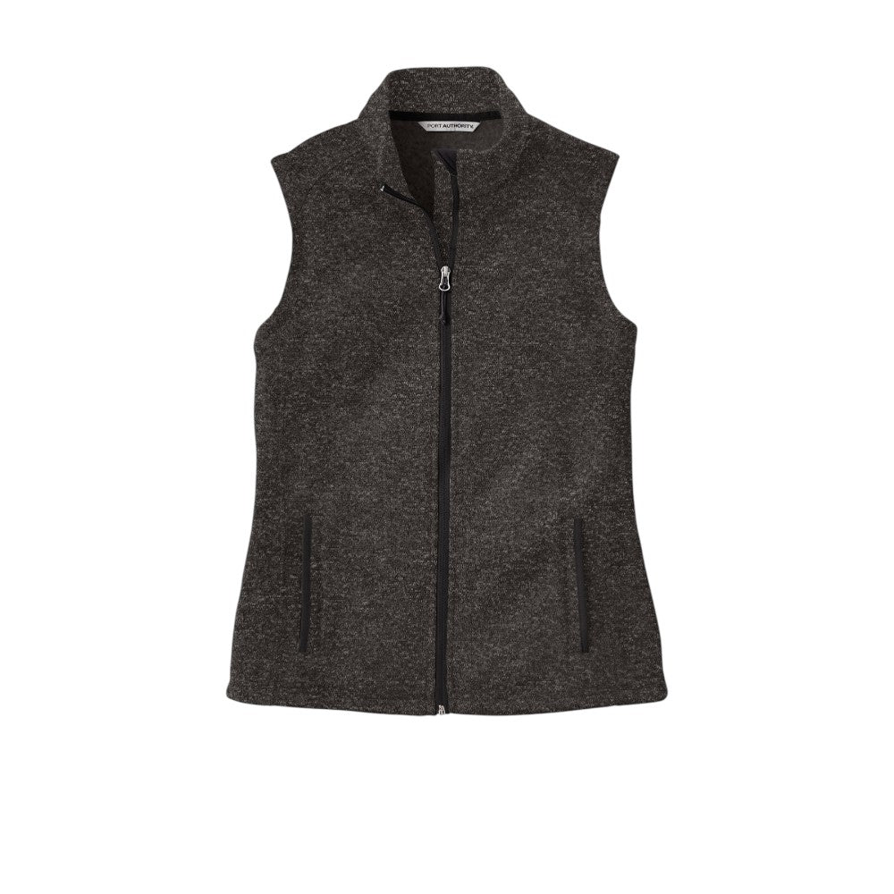 Port Authority ® Women's Sweater Fleece Vest - Black Heather