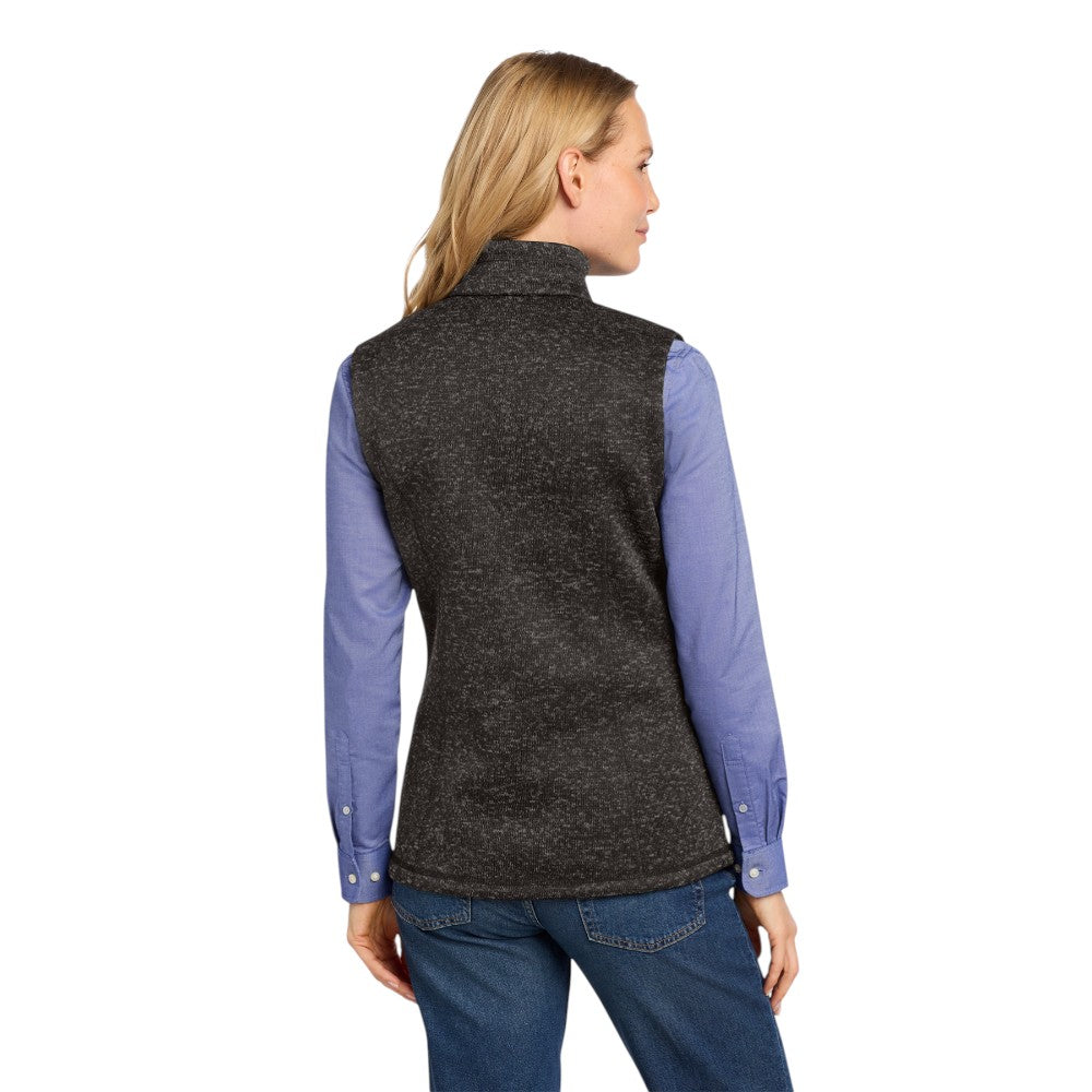 Port Authority ® Women's Sweater Fleece Vest - Black Heather