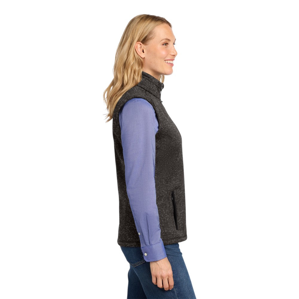 Port Authority ® Women's Sweater Fleece Vest - Black Heather