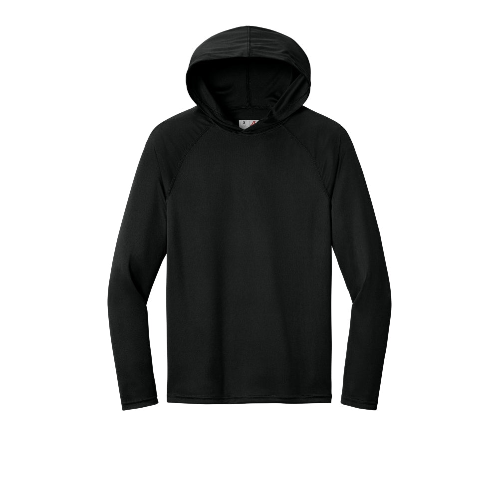 A4 Cooling Performance Long Sleeve Hooded Tee - Black