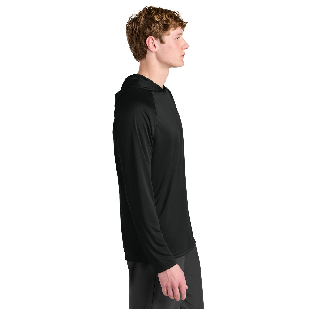 A4 Cooling Performance Long Sleeve Hooded Tee - Black