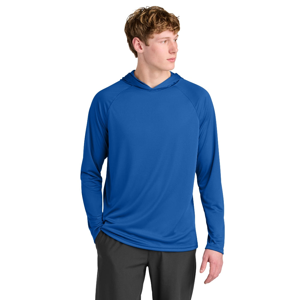 A4 Cooling Performance Long Sleeve Hooded Tee - Royal