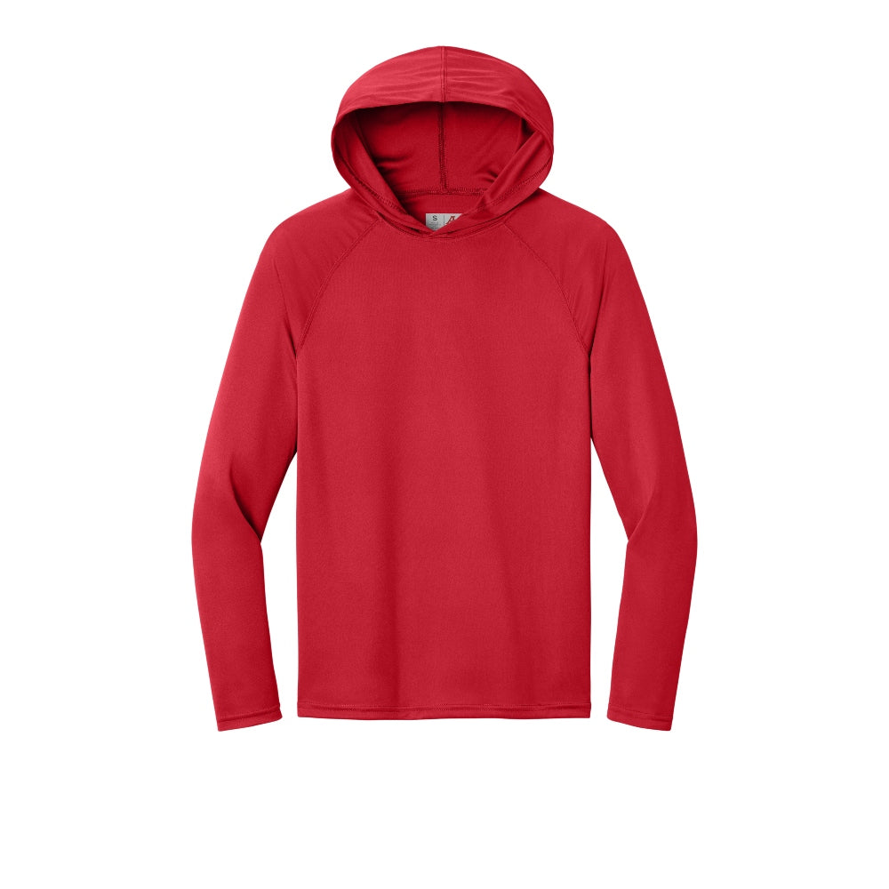 A4 Cooling Performance Long Sleeve Hooded Tee - Scarlet