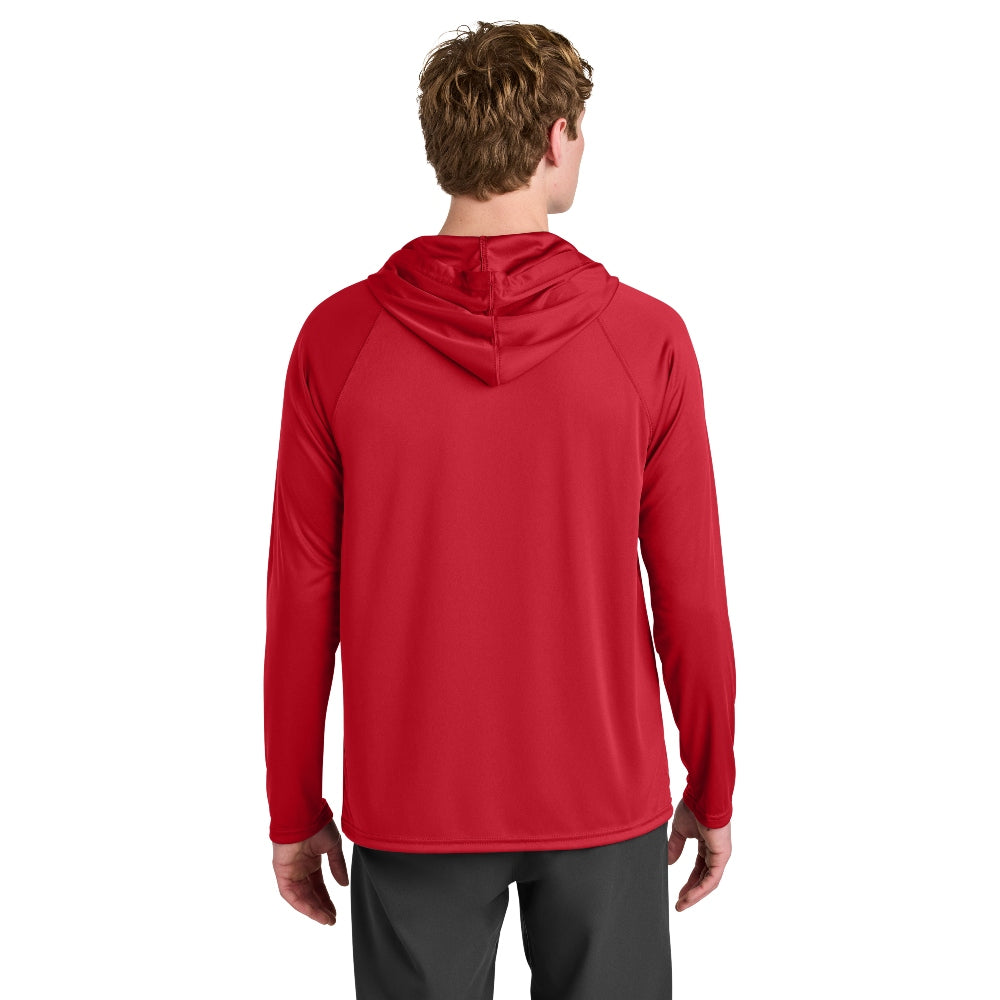 A4 Cooling Performance Long Sleeve Hooded Tee - Scarlet