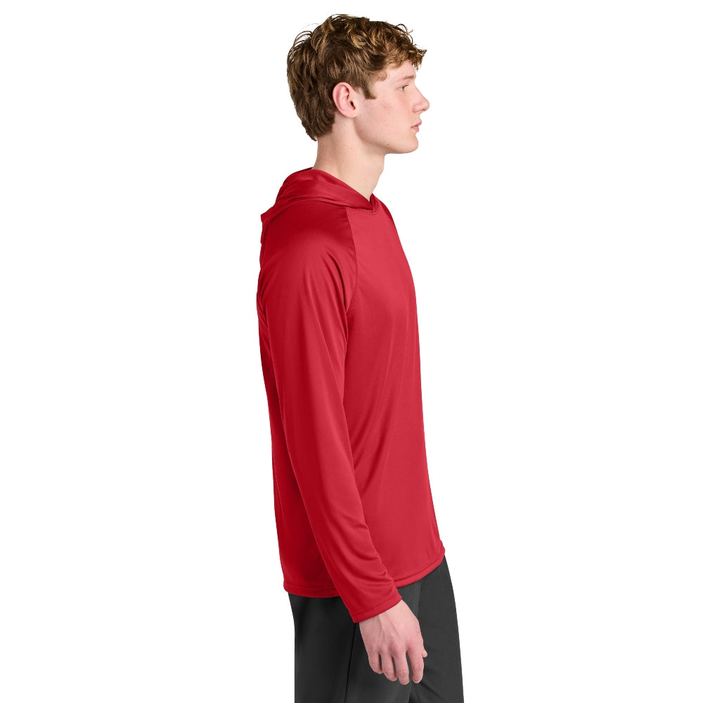 A4 Cooling Performance Long Sleeve Hooded Tee - Scarlet