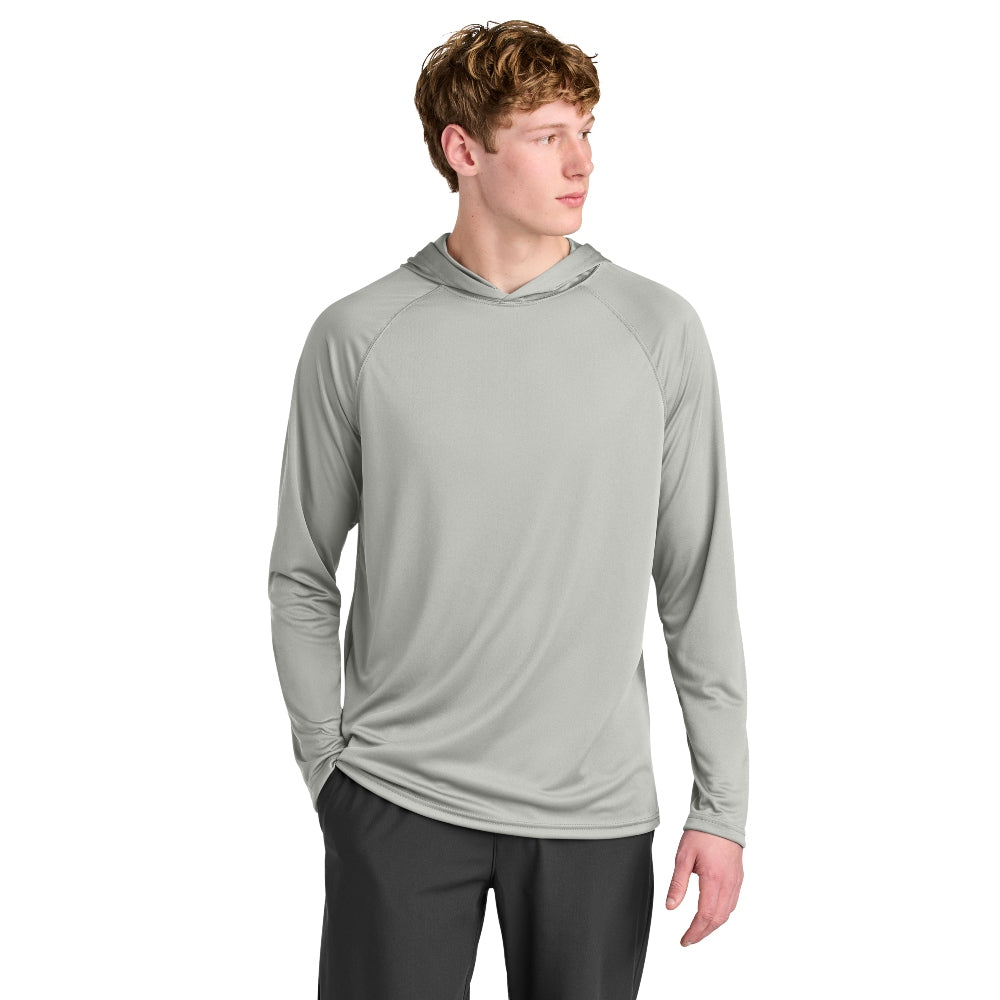 A4 Cooling Performance Long Sleeve Hooded Tee - Silver