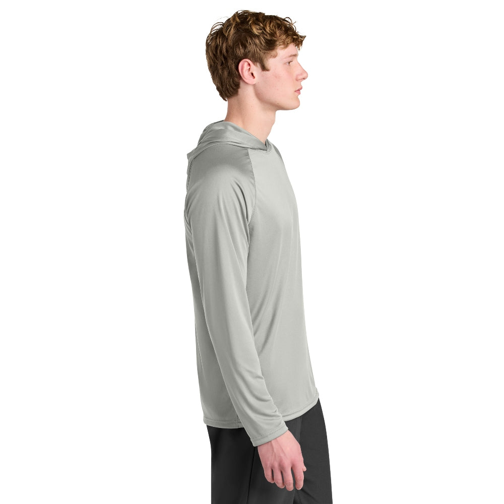 A4 Cooling Performance Long Sleeve Hooded Tee - Silver