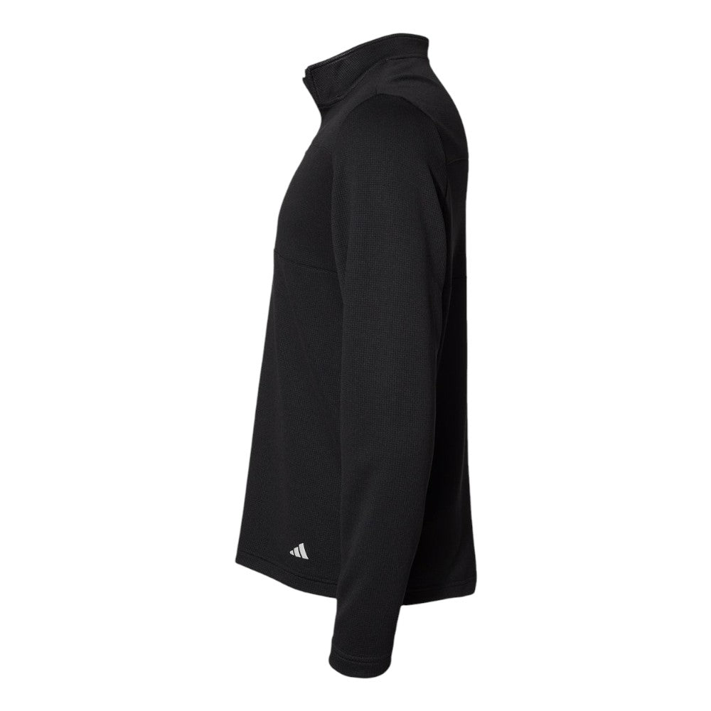 Adidas Men's 3-Stripes Double-Knit Quarter-Zip Pullover - Black/Grey Two