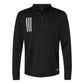 Adidas Men's 3-Stripes Double-Knit Quarter-Zip Pullover - Black/Grey Two