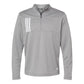 Adidas Men's 3-Stripes Double-Knit Quarter-Zip Pullover - Grey Three/White