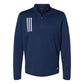 Adidas Men's 3-Stripes Double-Knit Quarter-Zip Pullover - Team Navy Blue/Grey Two