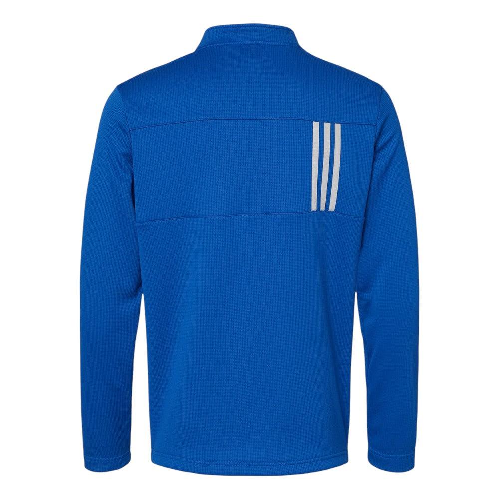 Adidas Men's 3-Stripes Double-Knit Quarter-Zip Pullover - Team Royal/Grey Two