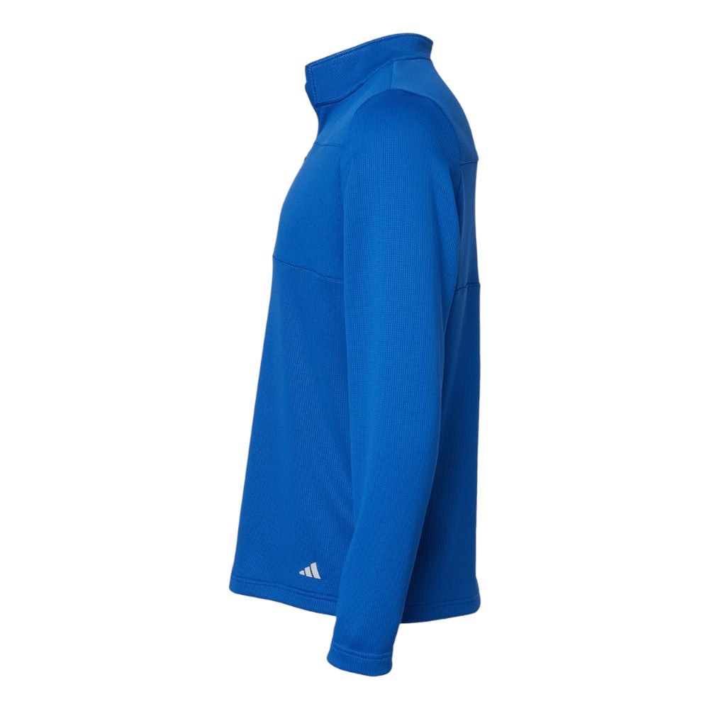 Adidas Men's 3-Stripes Double-Knit Quarter-Zip Pullover - Team Royal/Grey Two