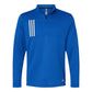 Adidas Men's 3-Stripes Double-Knit Quarter-Zip Pullover - Team Royal/Grey Two