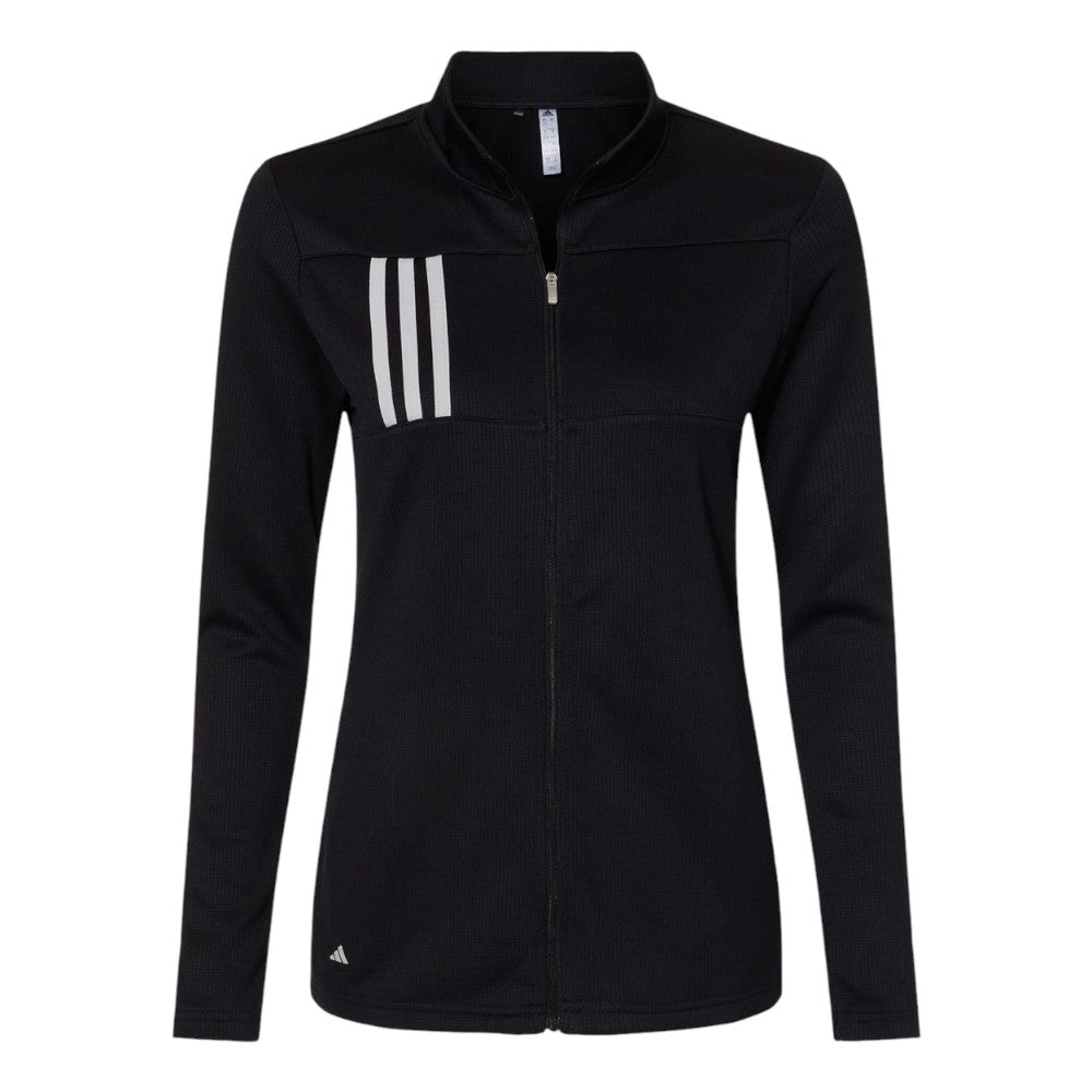 Adidas Women's 3-Stripes Double Knit Full-Zip Jacket - Black/Grey Two