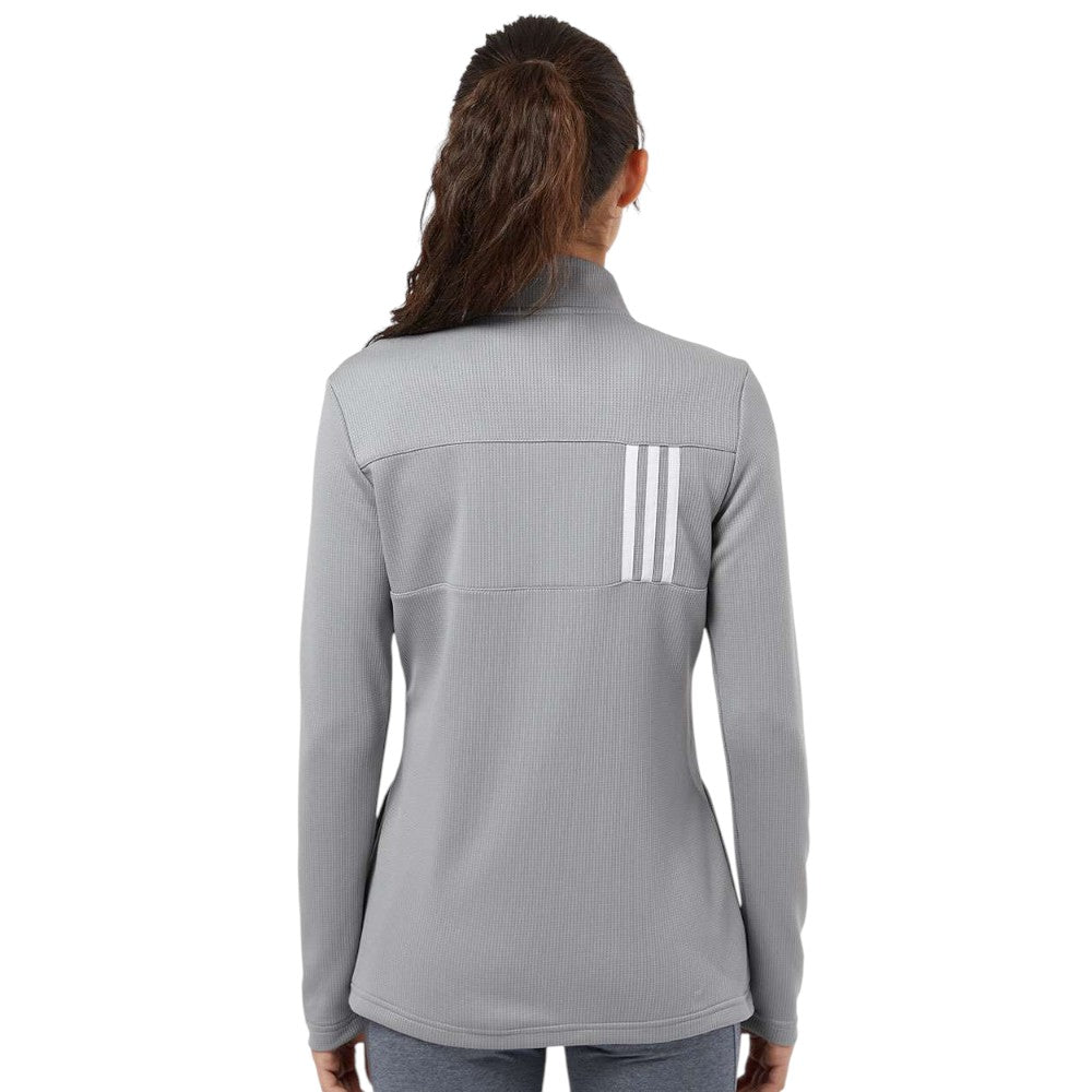 Adidas Women's 3-Stripes Double Knit Full-Zip Jacket - Grey Three/White