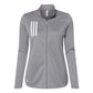 Adidas Women's 3-Stripes Double Knit Full-Zip Jacket - Grey Three/White