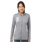 Adidas Women's 3-Stripes Double Knit Full-Zip Jacket - Grey Three/White