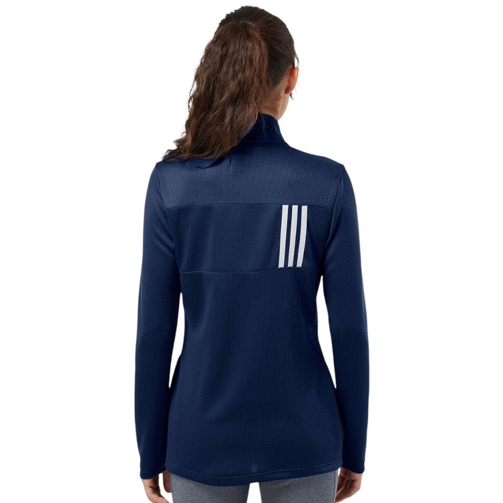 Adidas Women's 3-Stripes Double Knit Full-Zip Jacket - Team Navy Blue/Grey Two